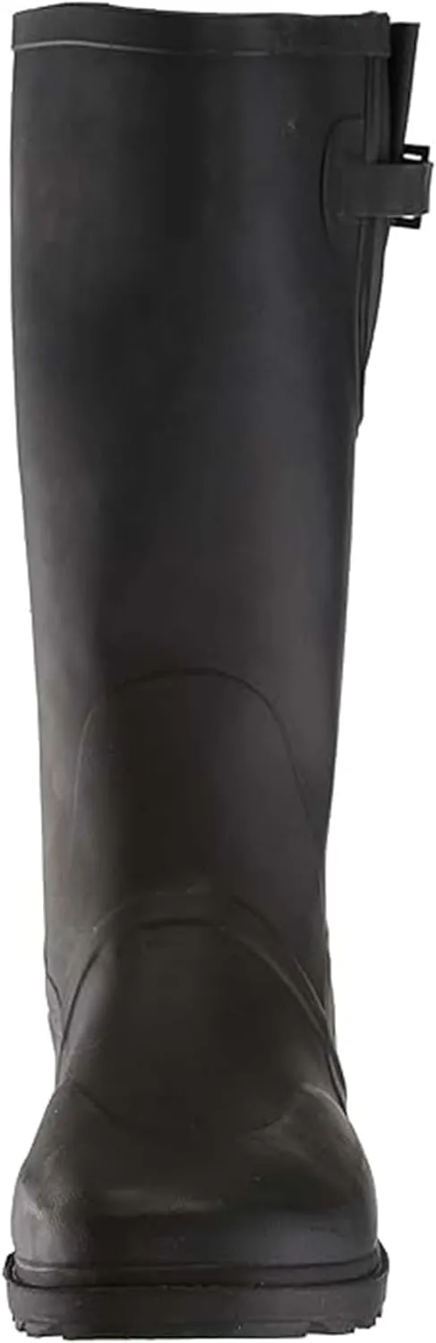 Ad Tec 14" Expandable Calf Rubber Rain Boots for Men - Durable, Waterproof, and Non-Slip Outsole Men's Boot for Hunting, Fishing, Hiking, Farm or Outdoor Work - Black