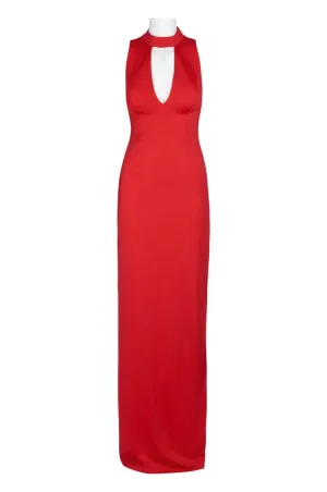 Adrianna Papell Sophisticated Sleeveless High Neck Cutout Corset Gown