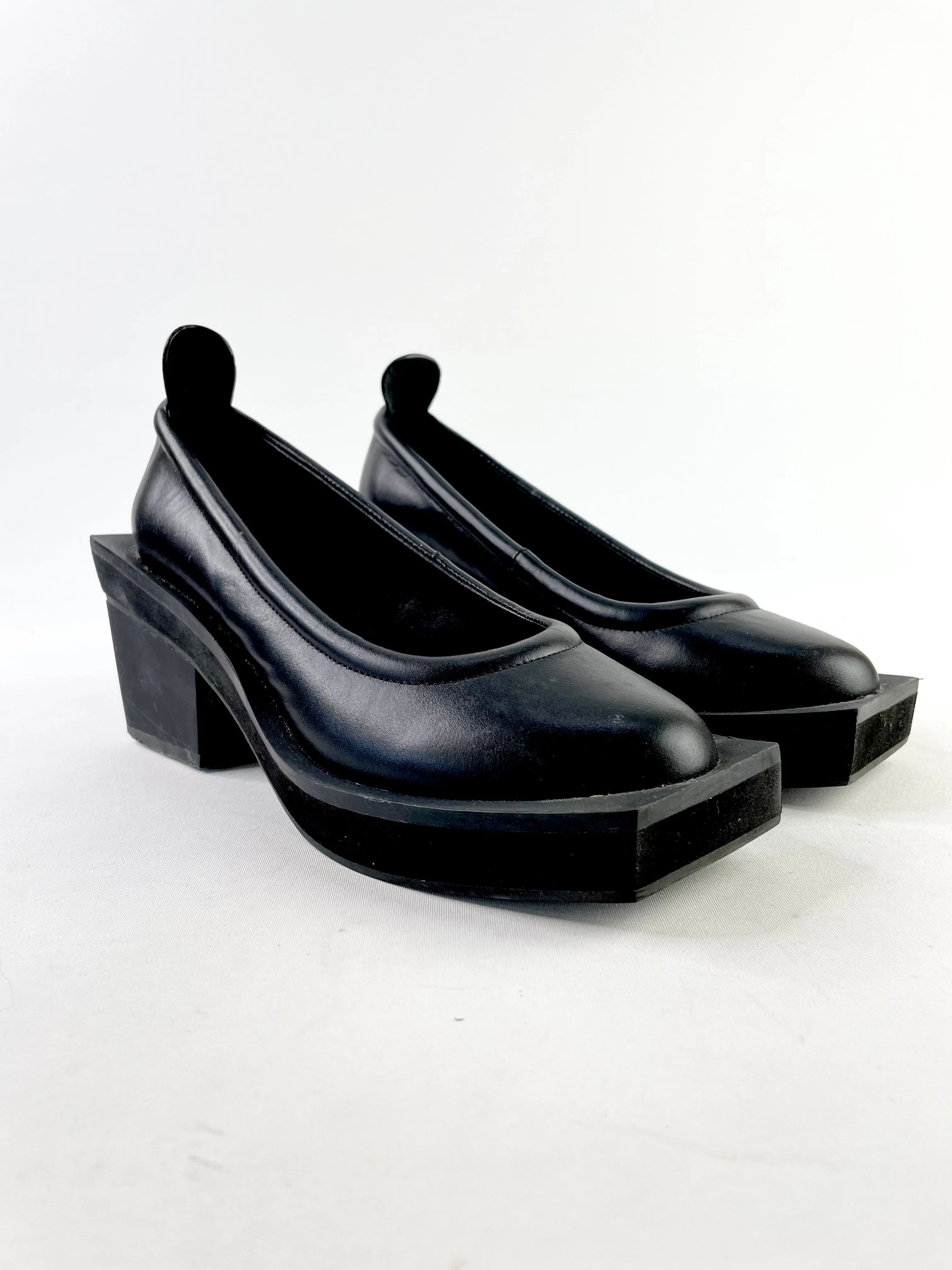 Alpha60 Black Squared Heels - EU38