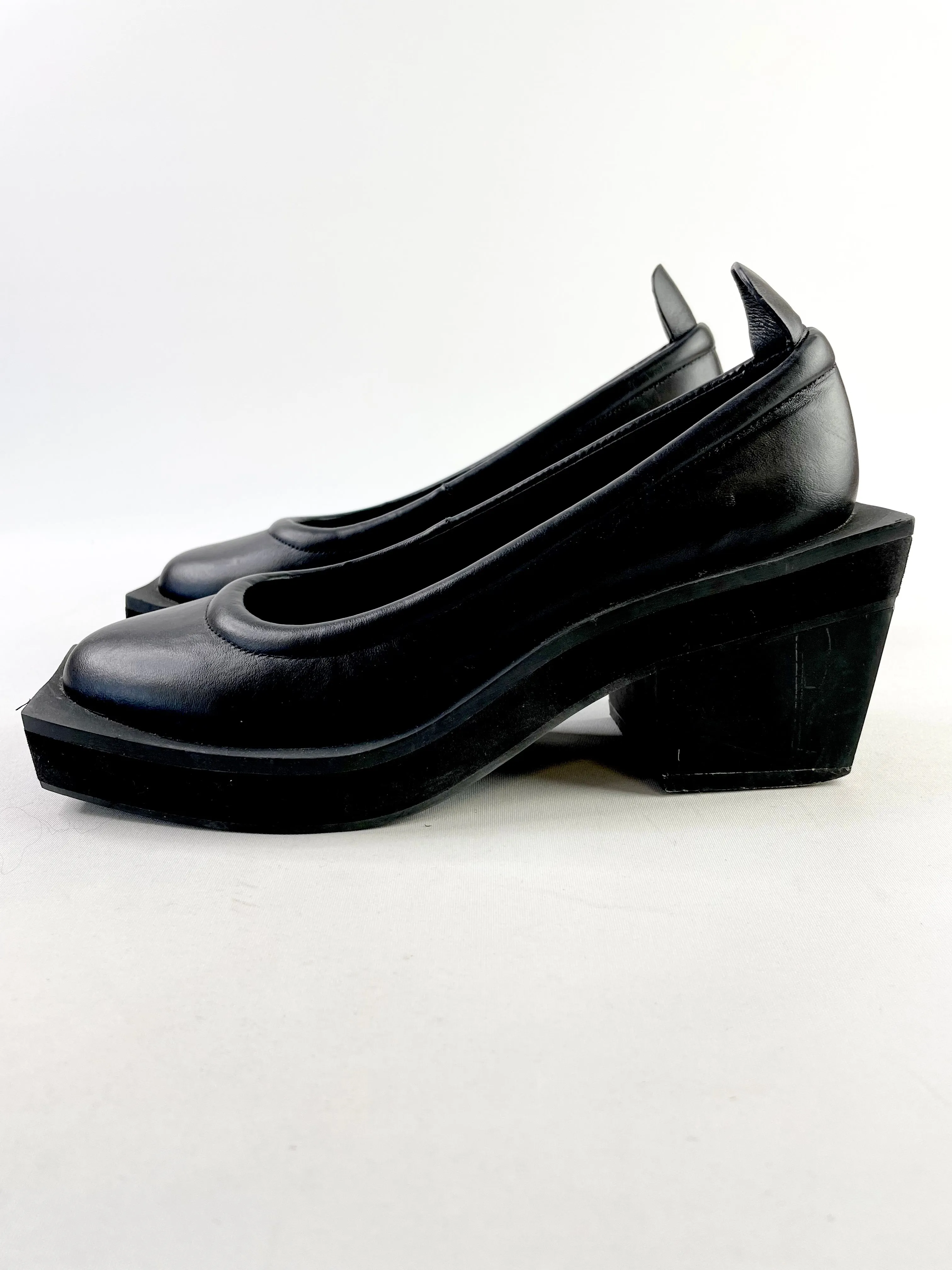 Alpha60 Black Squared Heels - EU38