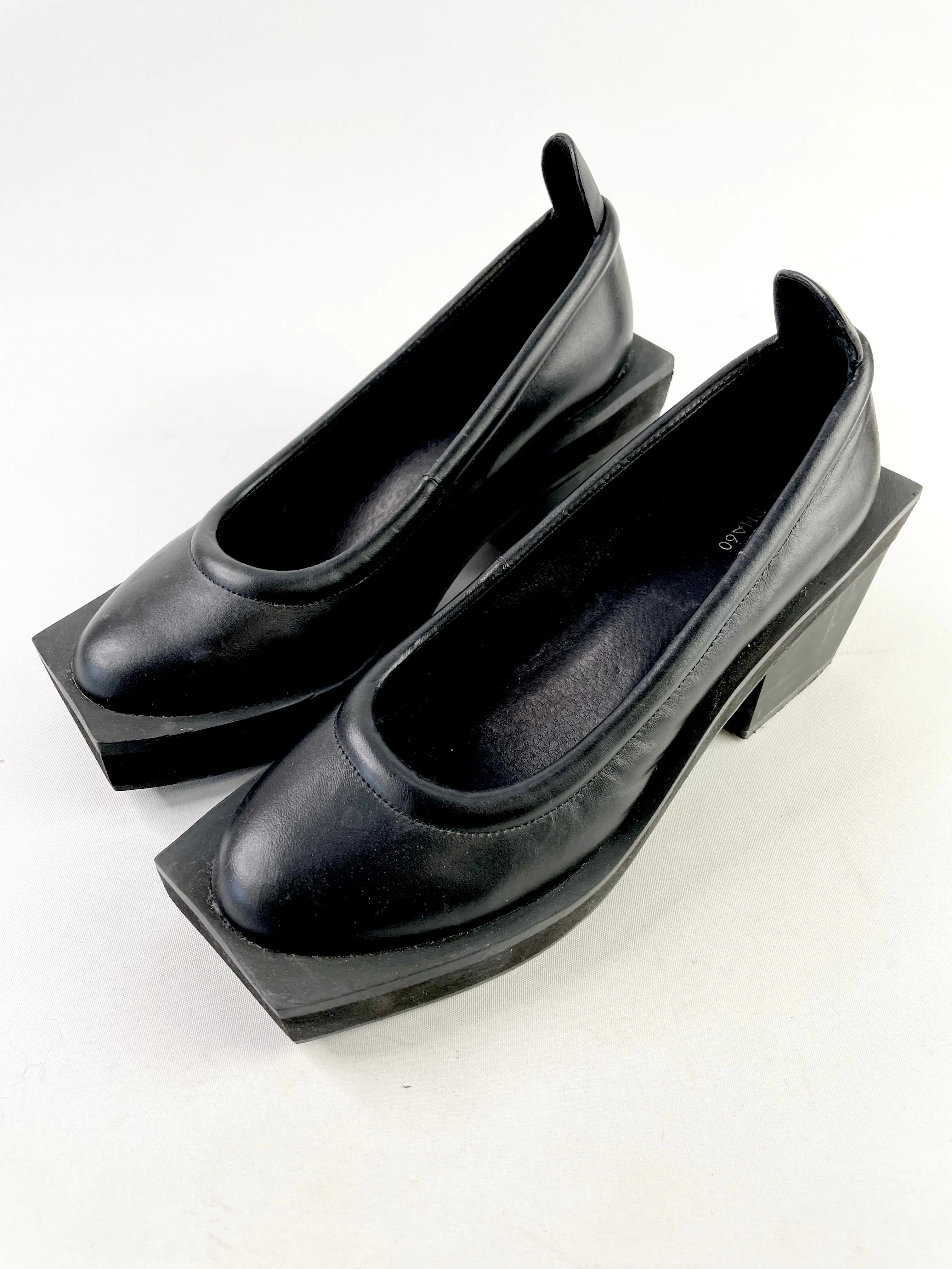 Alpha60 Black Squared Heels - EU38