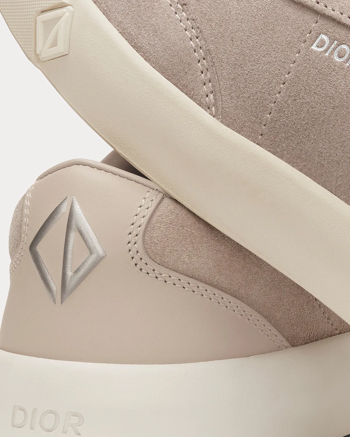 B101 Greige Nubuck Calfskin Low Top Sneakers