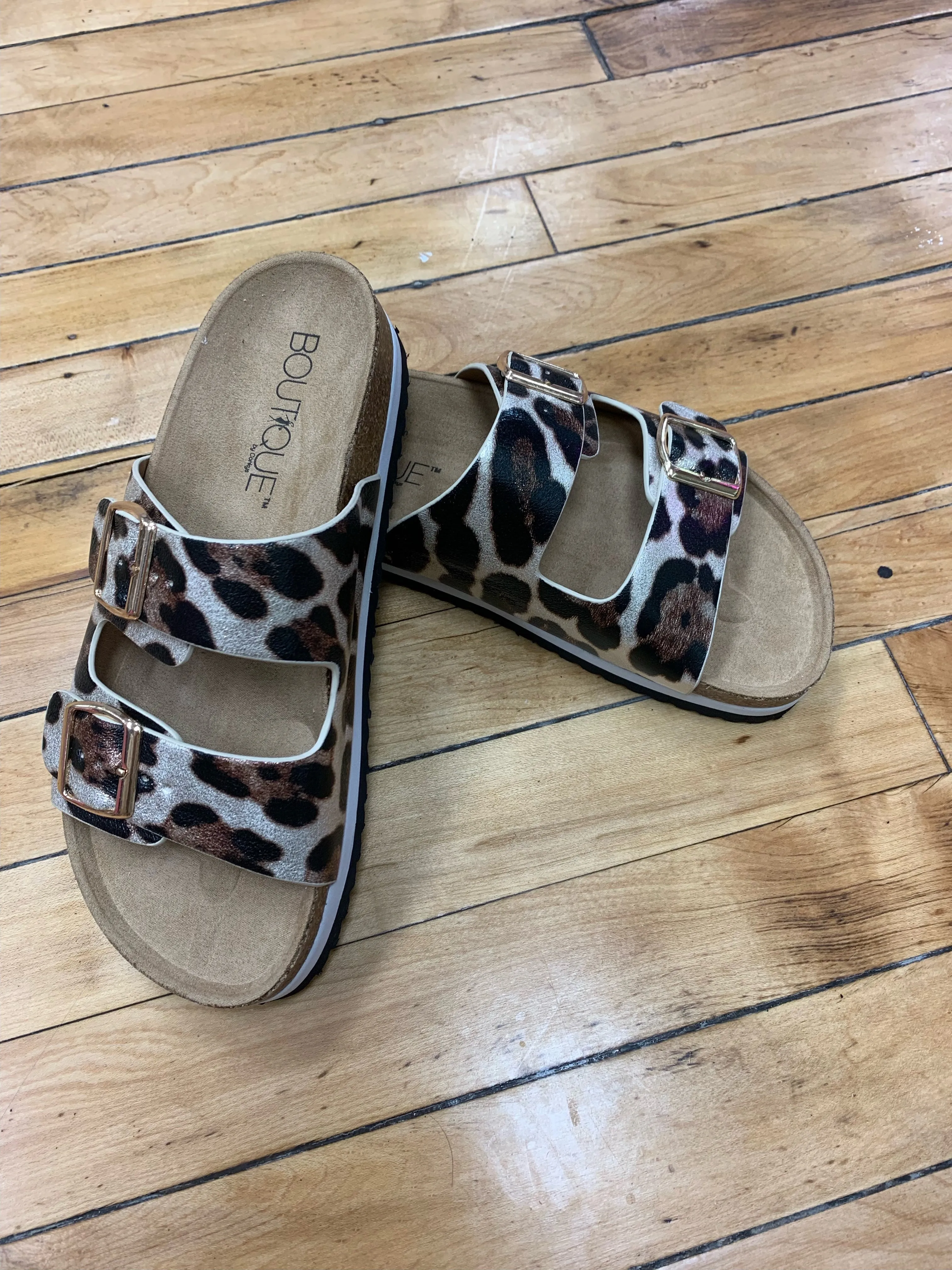 Beach Babe Sandals - Gold Cheetah