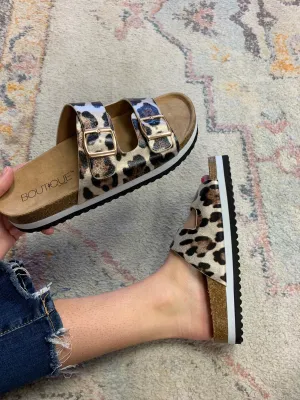 Beach Babe Sandals - Gold Cheetah