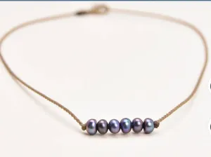Bohemian Authentic Freshwater Peacock Pearls Bar Rope Necklace