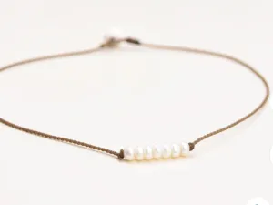 Bohemian Authentic Freshwater Pearls Bar Rope Necklace