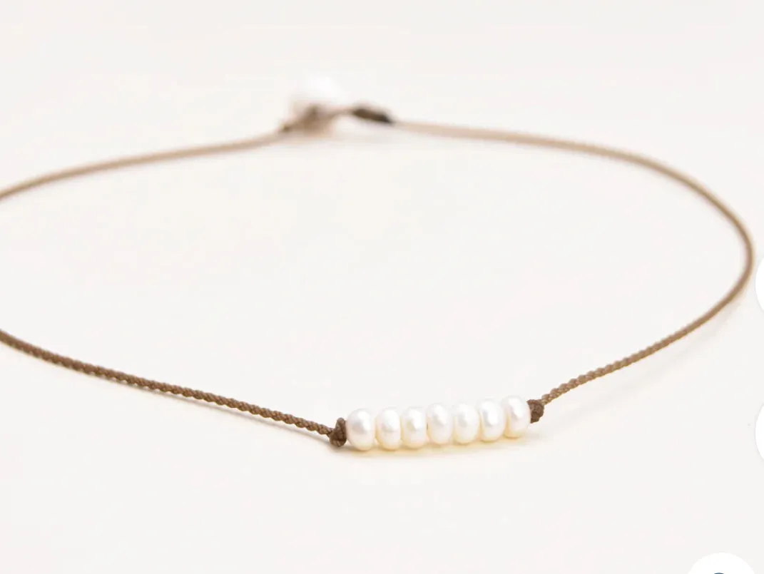 Bohemian Authentic Freshwater Pearls Bar Rope Necklace