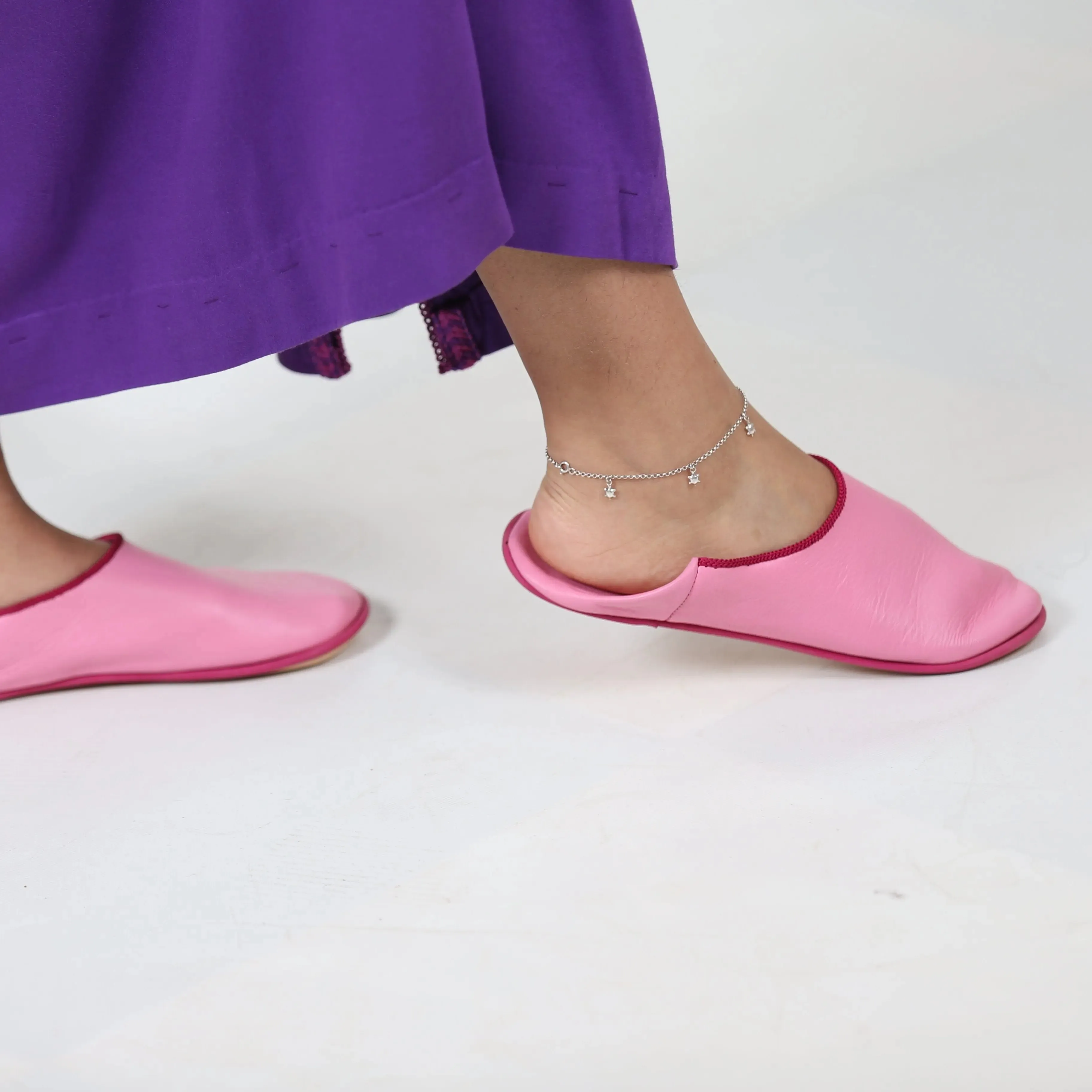 Boho Leather Slippers
