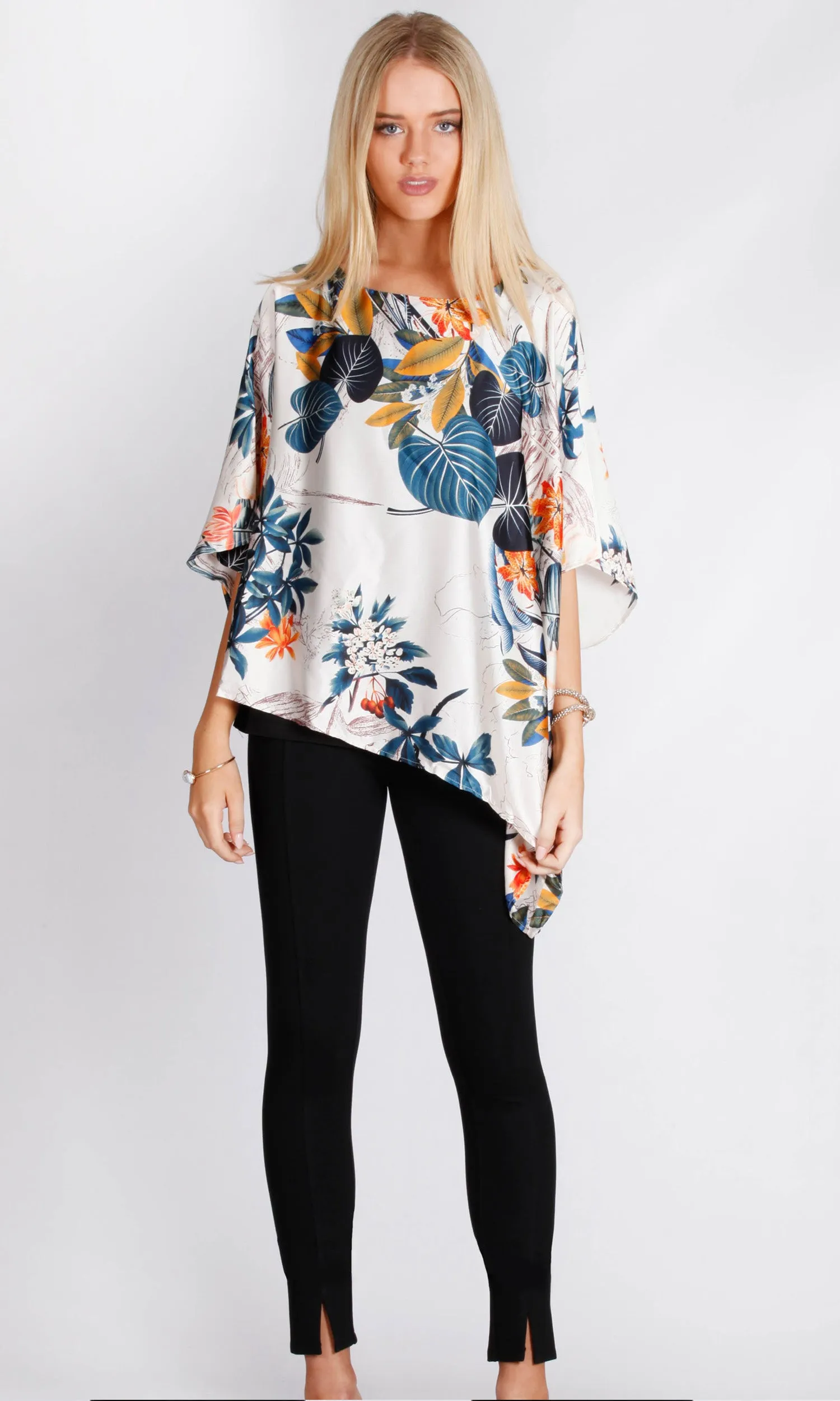 BS1016063-23NC Floral Asymmetric Loose Fit Top (Pack)