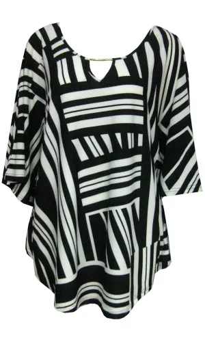 BT100214-32TB Geo Print Bat-wing Loose Fit Top (Pack) On Sale