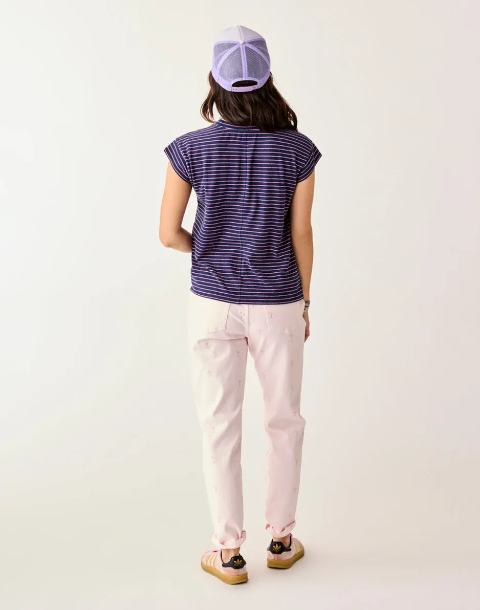 Carson Hi Rise Jean: Pastel Embroidery