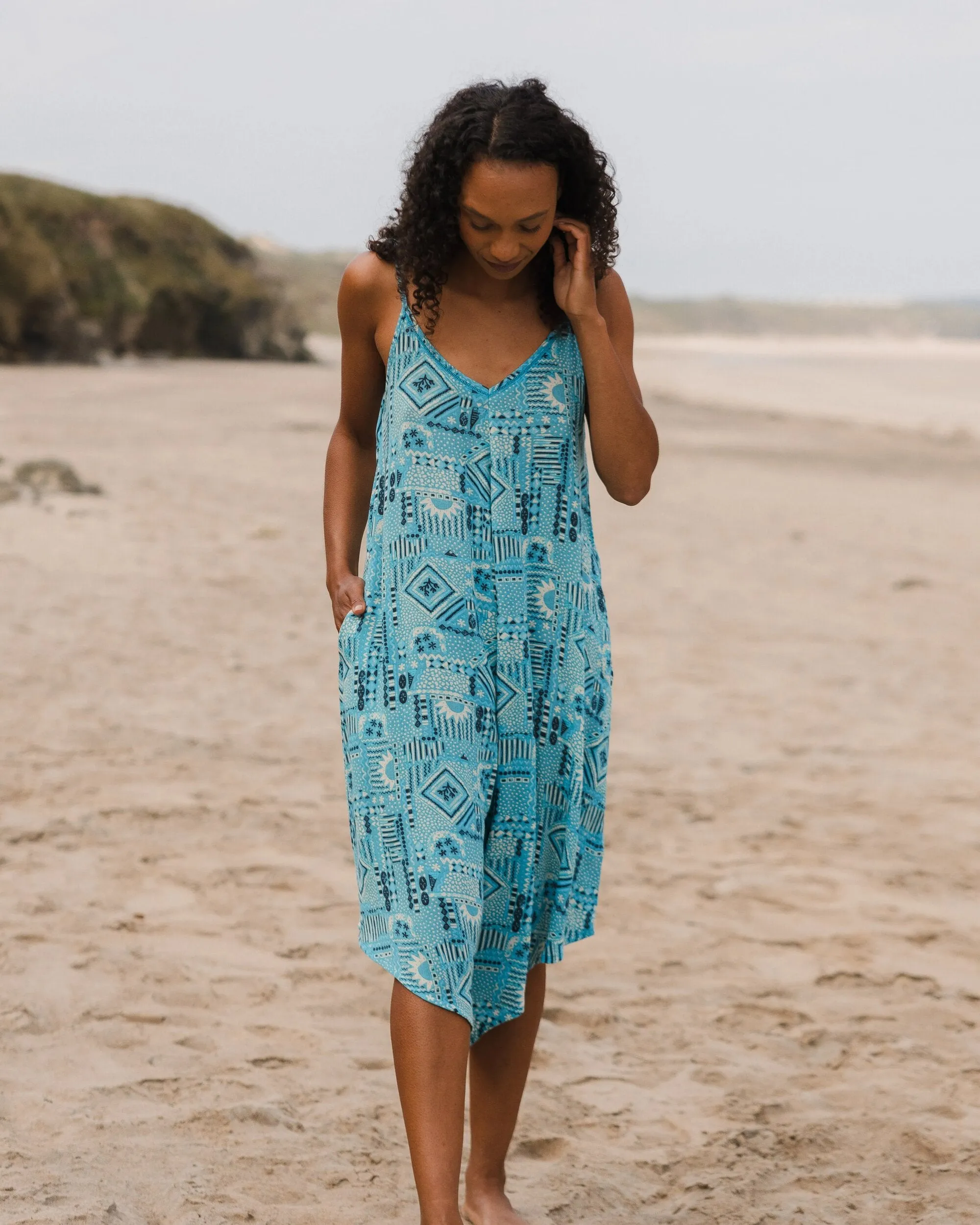 Copetn Jumpsuit - Vintage Patchwork Blue Pool