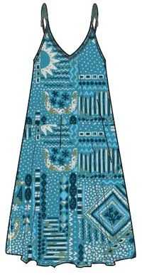 Copetn Jumpsuit - Vintage Patchwork Blue Pool