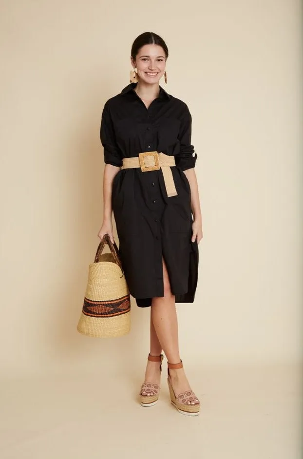 Dayle Cotton ShirtDress Velveteen Rabbit BR129 Black