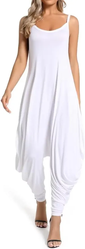 Dreamskull Women's Spaghetti Strap Harem Jumpsuit with Pocket Summer One Piece Romper Overalls for Women