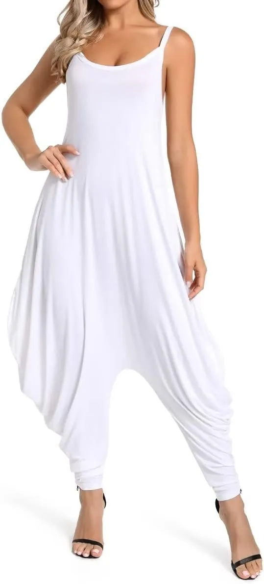 Dreamskull Women's Spaghetti Strap Harem Jumpsuit with Pocket Summer One Piece Romper Overalls for Women