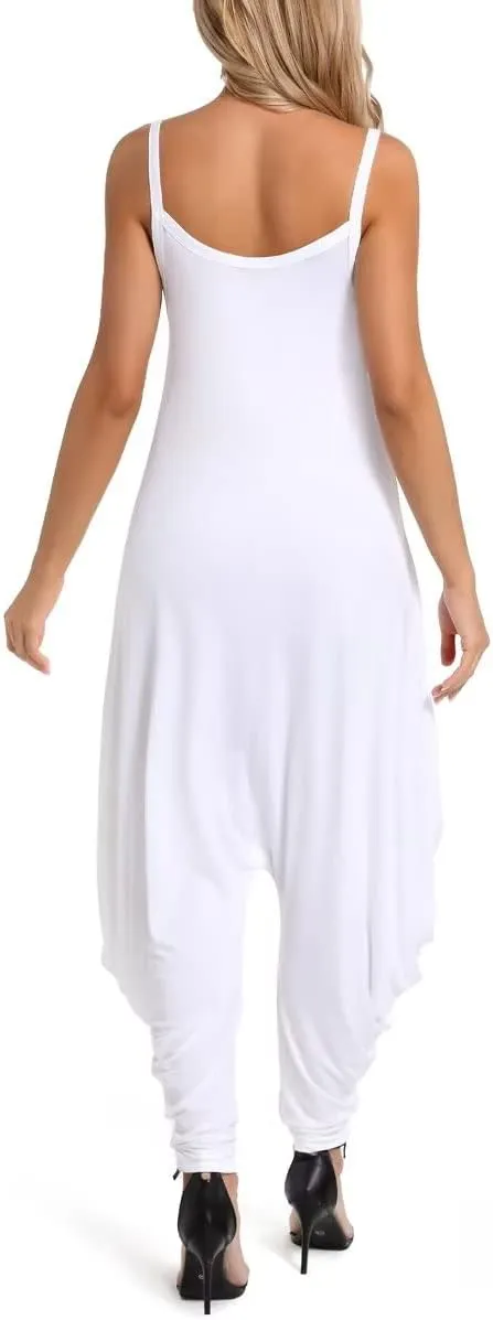 Dreamskull Women's Spaghetti Strap Harem Jumpsuit with Pocket Summer One Piece Romper Overalls for Women