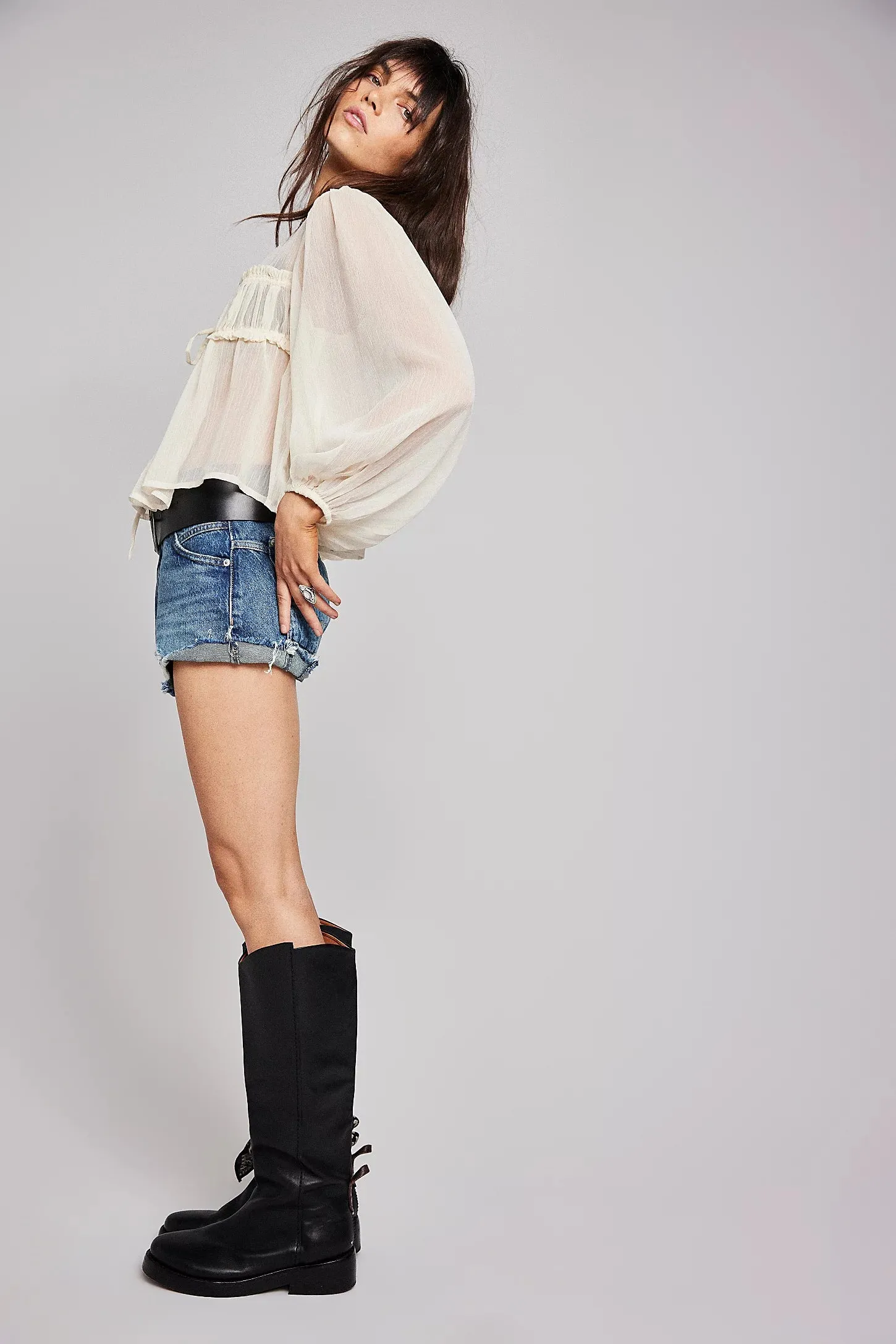 FREE PEOPLE NOW OR NEVER DENIM SHORTS - SUNSATIONAL