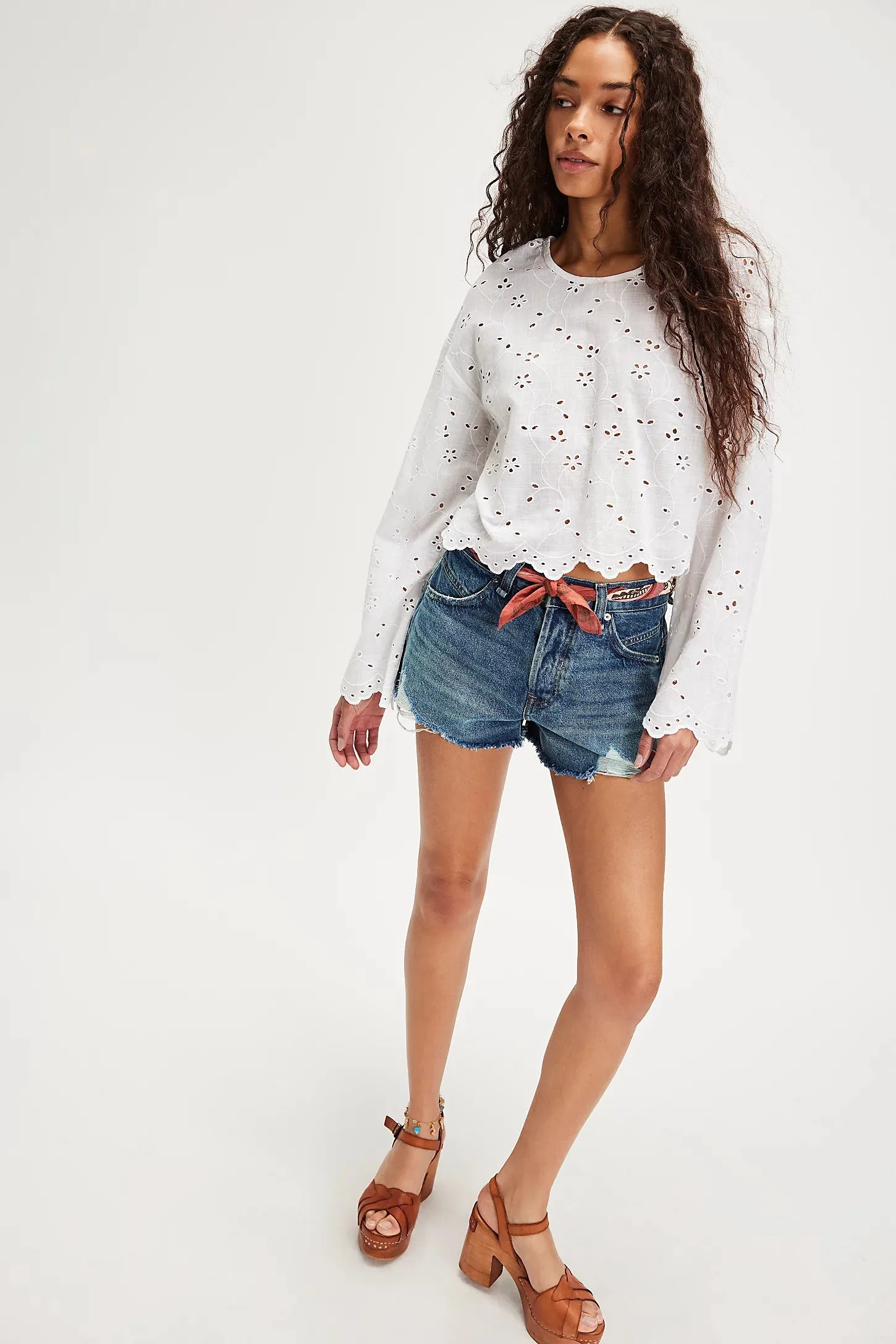 FREE PEOPLE NOW OR NEVER DENIM SHORTS - SUNSATIONAL