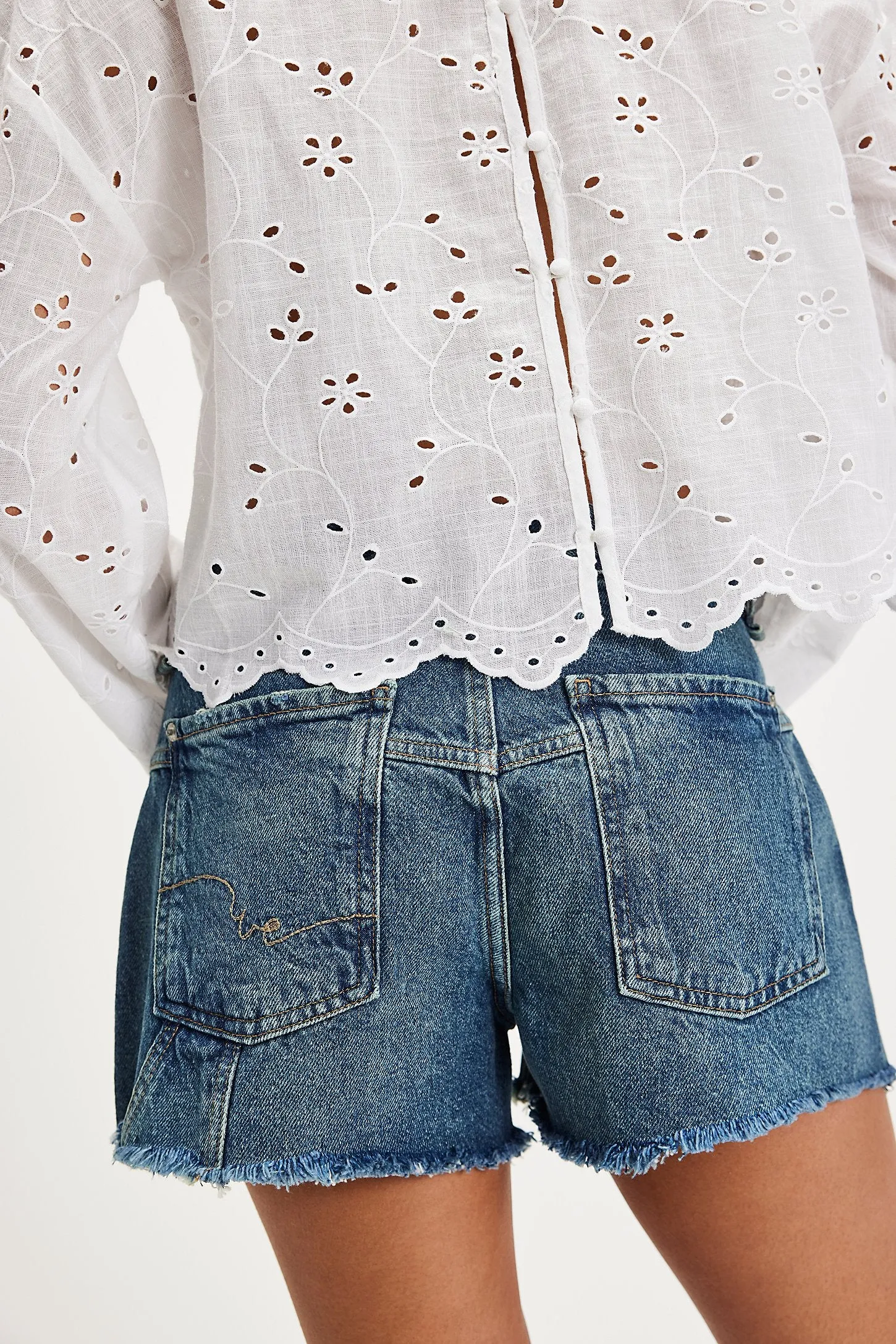 FREE PEOPLE NOW OR NEVER DENIM SHORTS - SUNSATIONAL