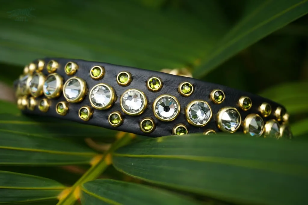 HALCYON 1" Two-Tone Crystal Studded Martingale Collar