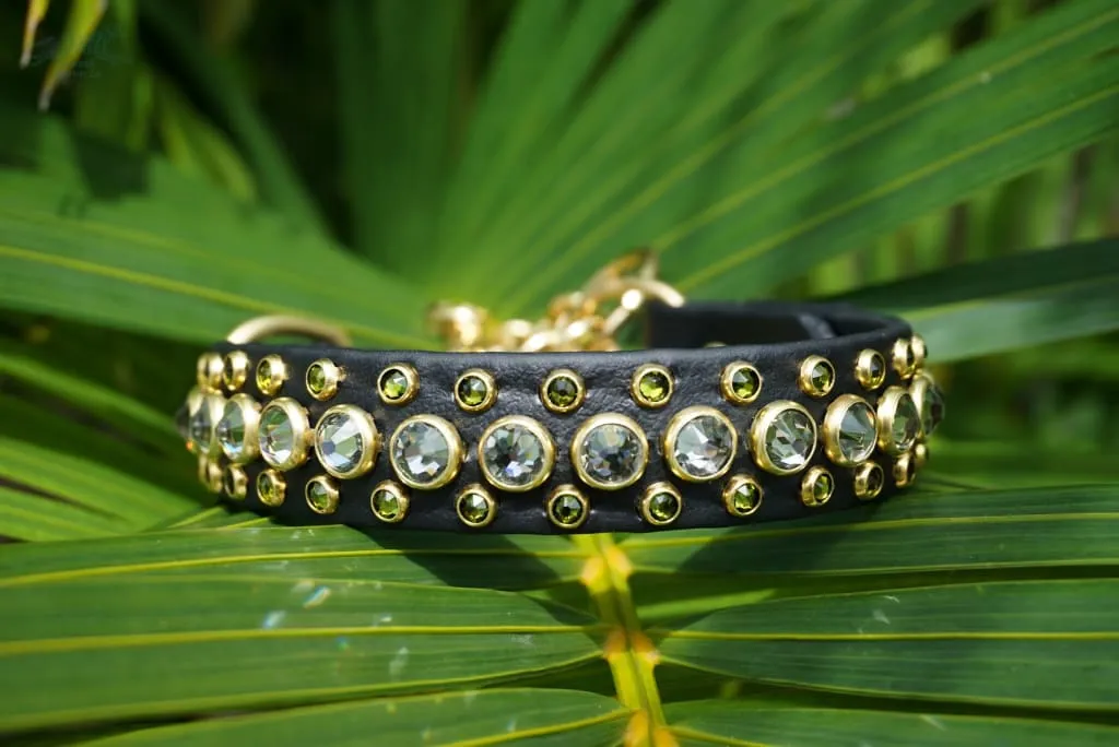 HALCYON 1" Two-Tone Crystal Studded Martingale Collar