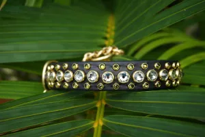 HALCYON 1" Two-Tone Crystal Studded Martingale Collar