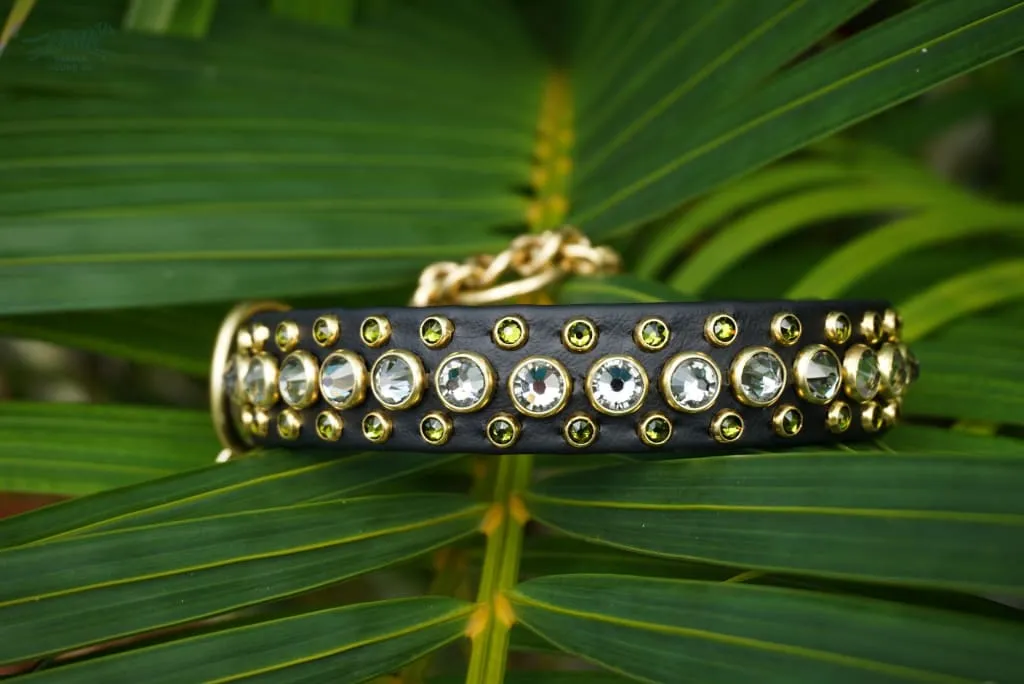 HALCYON 1" Two-Tone Crystal Studded Martingale Collar