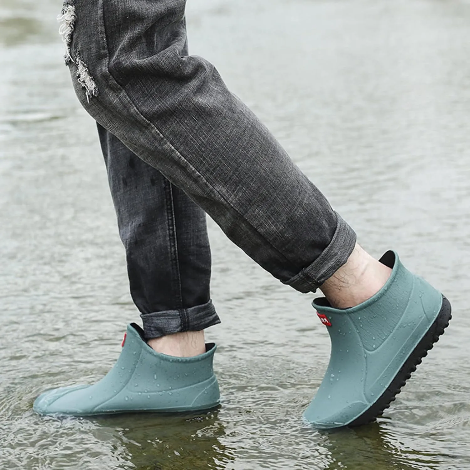 IWIHMIV Ankle Rain Boots for Women Rain Boots for Women Lightweight Waterproof Rubber Boots Women's Comfort Non-Slip Outdoor Rain Boots