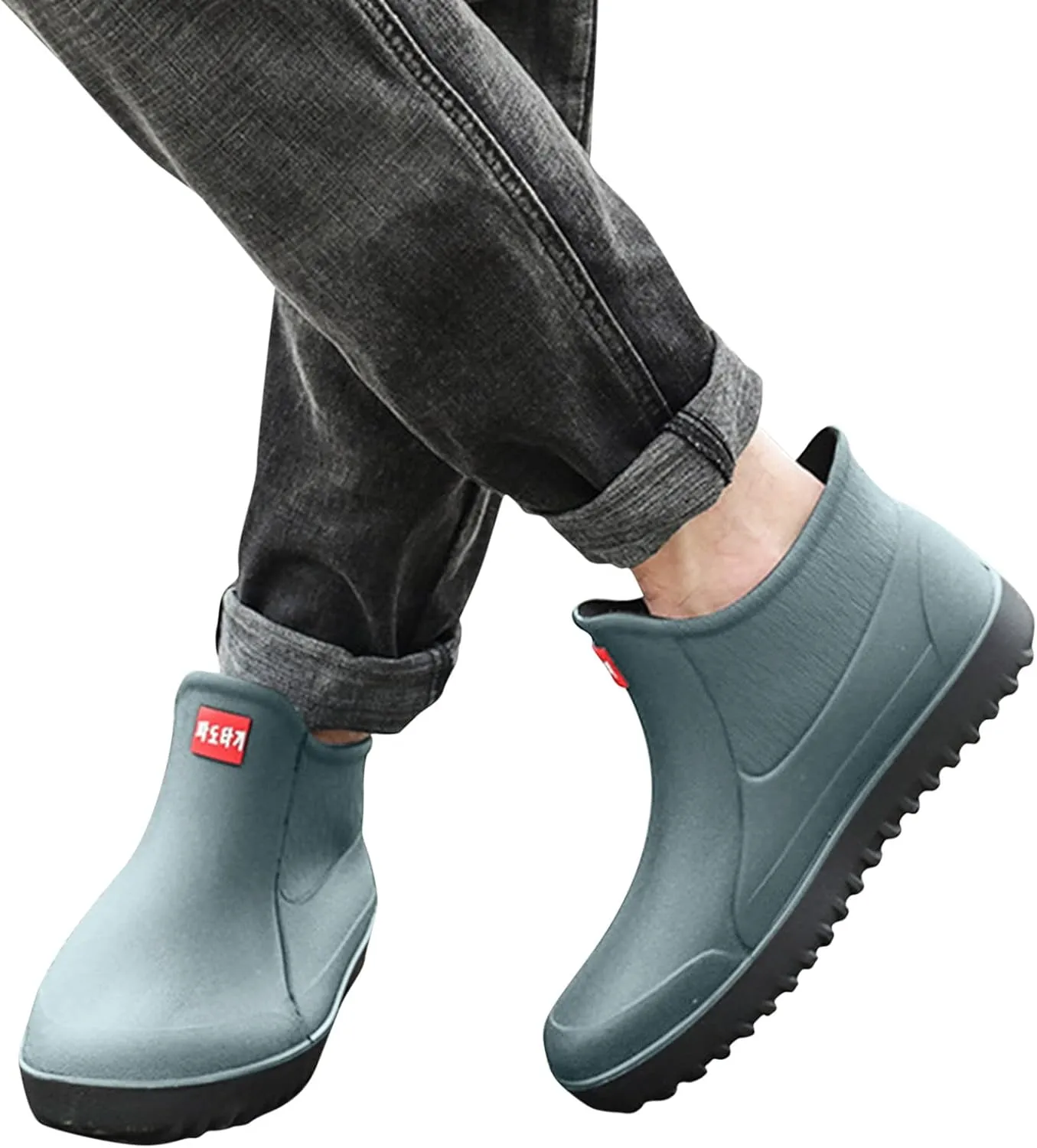 IWIHMIV Ankle Rain Boots for Women Rain Boots for Women Lightweight Waterproof Rubber Boots Women's Comfort Non-Slip Outdoor Rain Boots