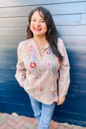 Johnny Was Indalo Pintuck Blouse - Multi