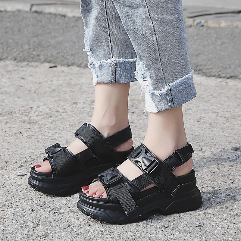 Joskaa 2024 New Techwear Black Sandals