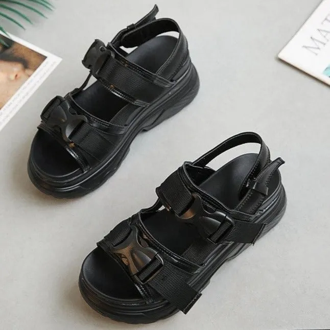 Joskaa 2024 New Techwear Black Sandals