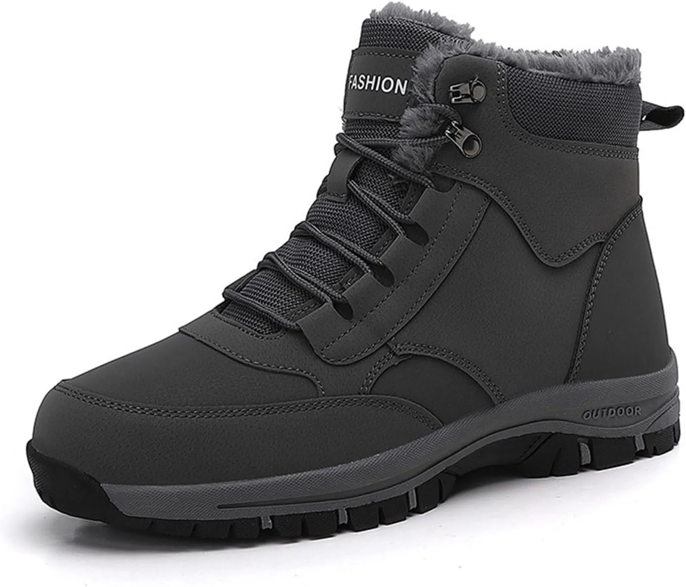 Men's Work Boots Slip On Hiking Sneakers Fur Lined Ankle Boot Womens Working Shoes Insulated Composite Safety Toe Waterproof Industrial Casual Hike Grounded Footwear