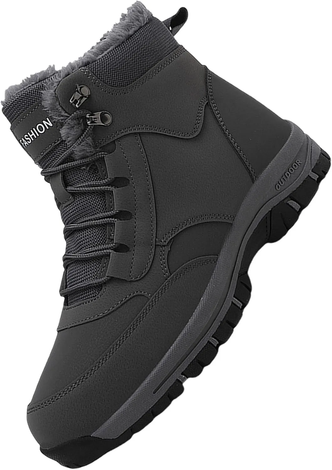 Men's Work Boots Slip On Hiking Sneakers Fur Lined Ankle Boot Womens Working Shoes Insulated Composite Safety Toe Waterproof Industrial Casual Hike Grounded Footwear