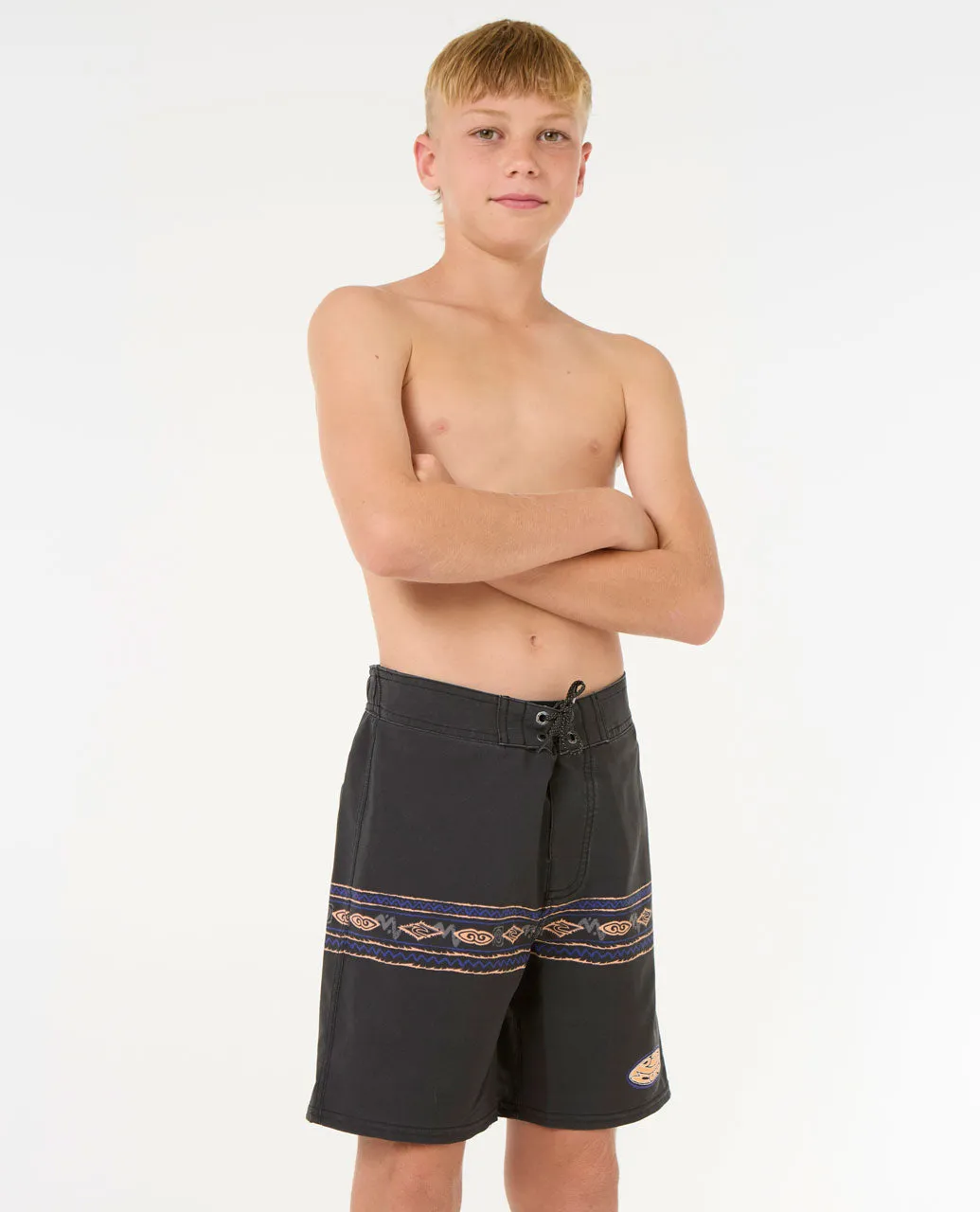 Mirage Raw Energy Geo Boardshorts - Boys (8-16 years) - Washed Black