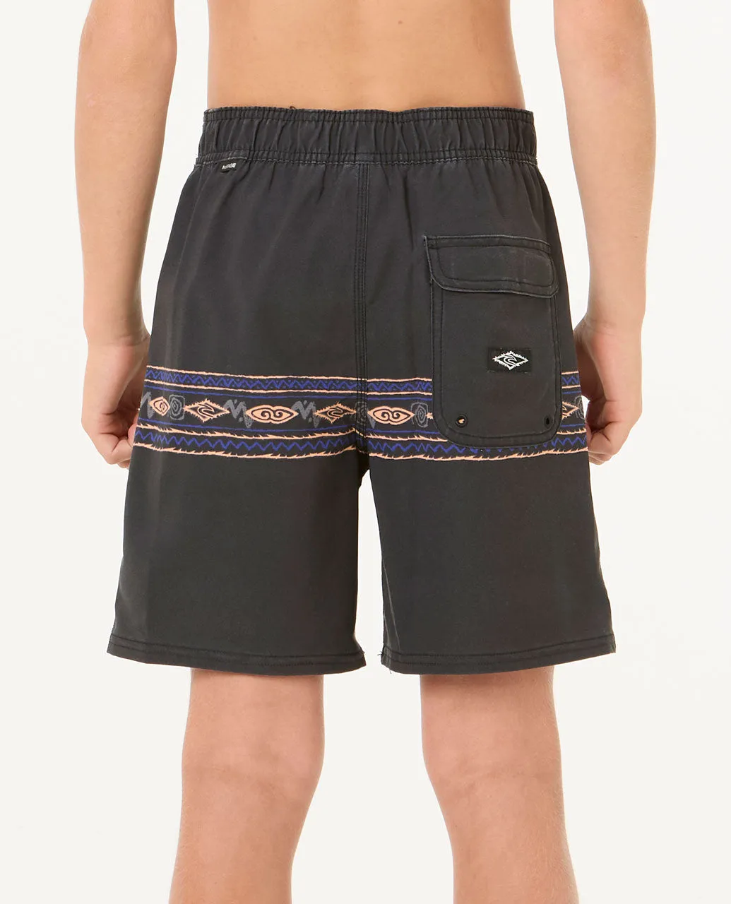 Mirage Raw Energy Geo Boardshorts - Boys (8-16 years) - Washed Black