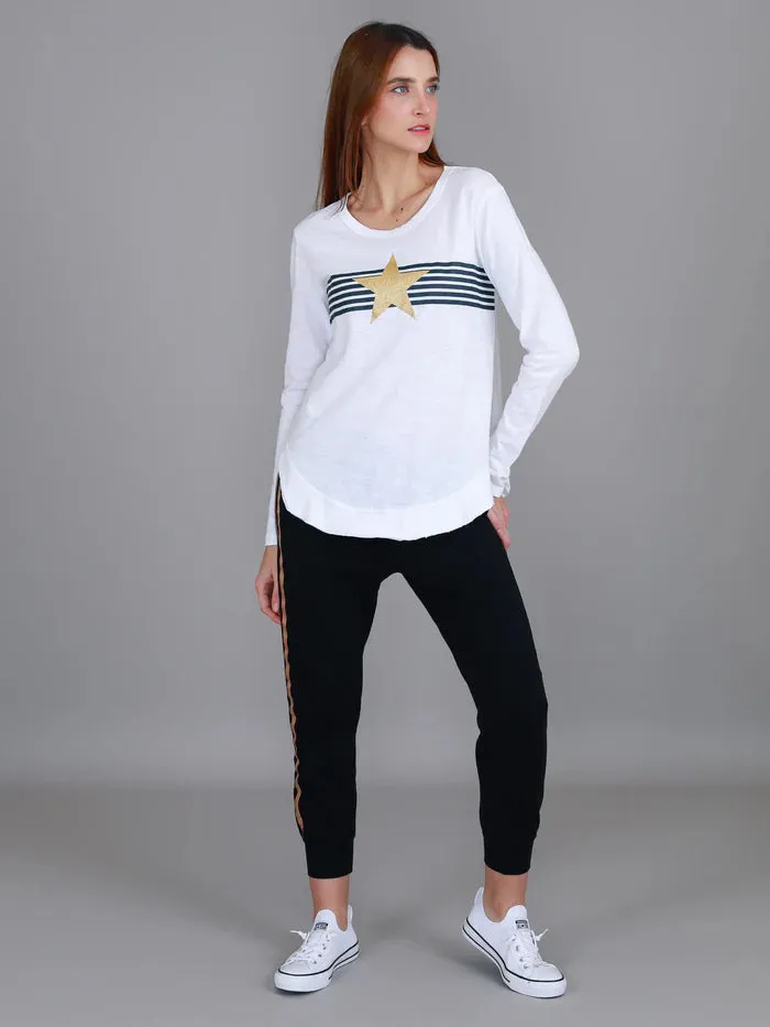 Nora Striped Gold Star Long Sleeve Tee