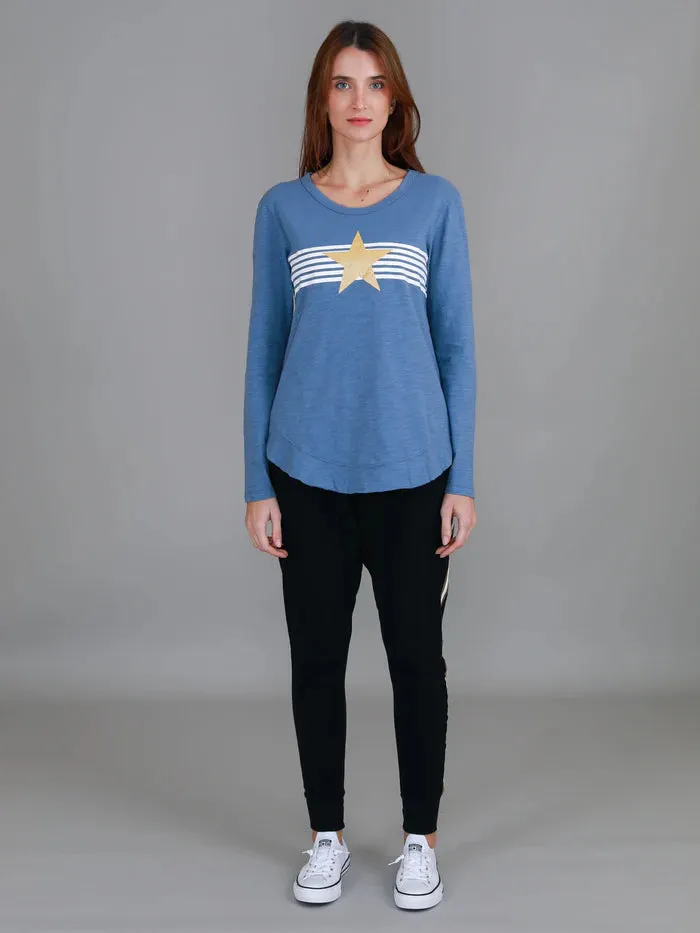 Nora Striped Gold Star Long Sleeve Tee