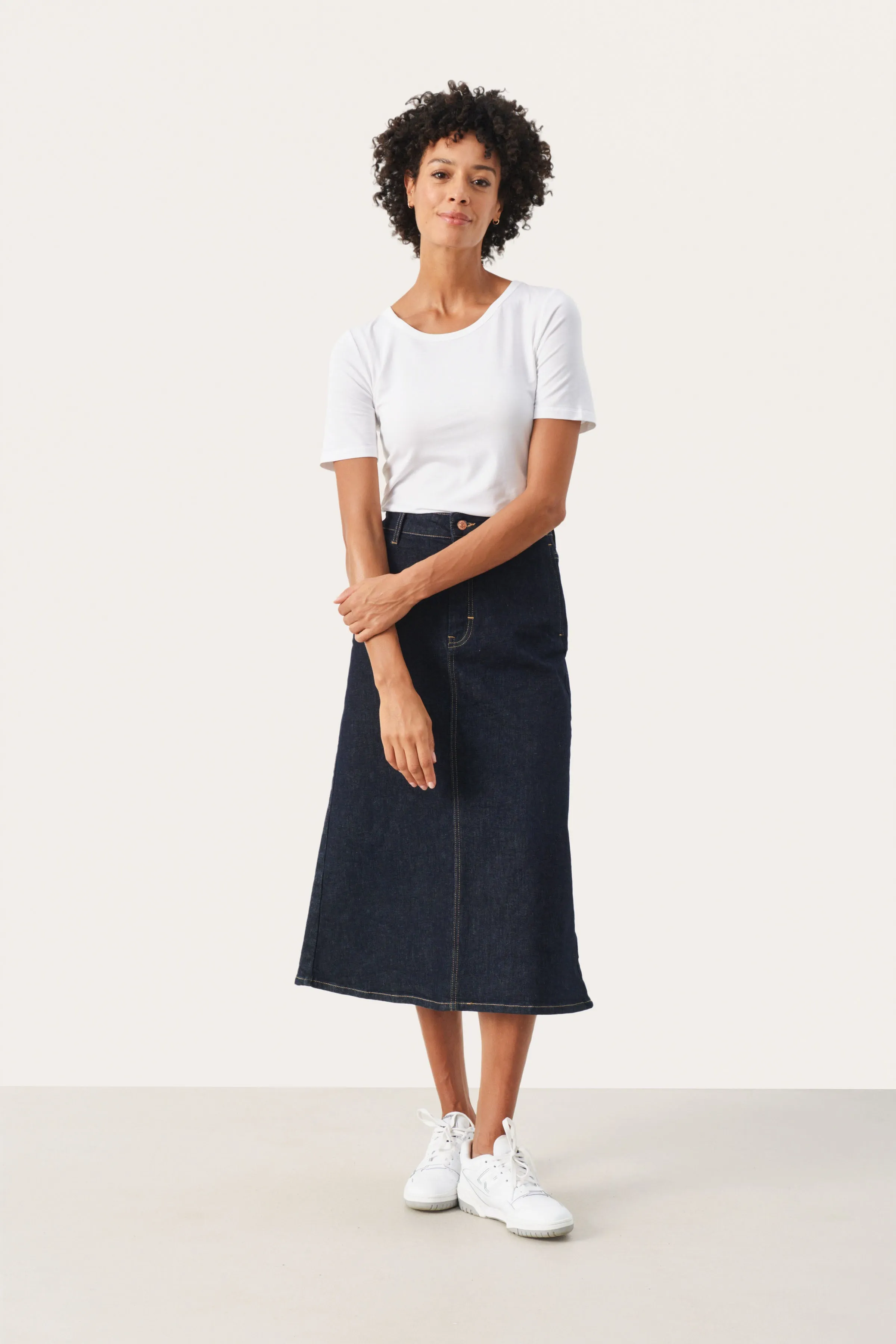 Part Two Frigge denim midi skirt Dark Denim