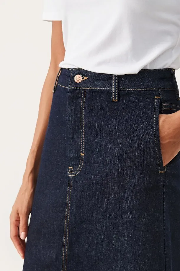 Part Two Frigge denim midi skirt Dark Denim