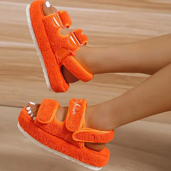 Purpdrank - Orange Fashion Casual Embroidered Patchwork Round Comfortable Shoes