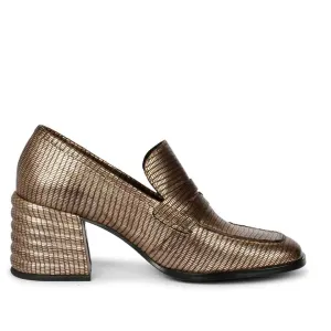 Saint Riona Platin Metallic Leather Handcrafted Moccasins