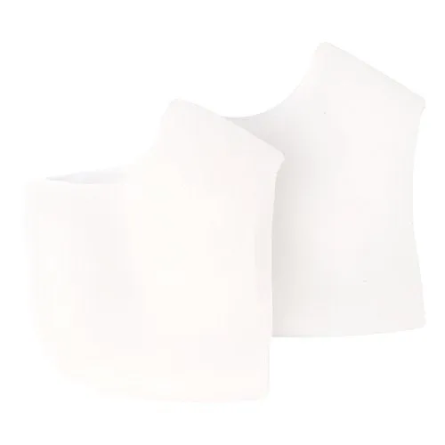Silicone Cracked Heel Protectors Sleeve - Moisturizing Gel Feet Heel Spur Pads Socks for Relief Heel Pain & Plantar Fasciitis - 1 Pair (1.5mm, White)