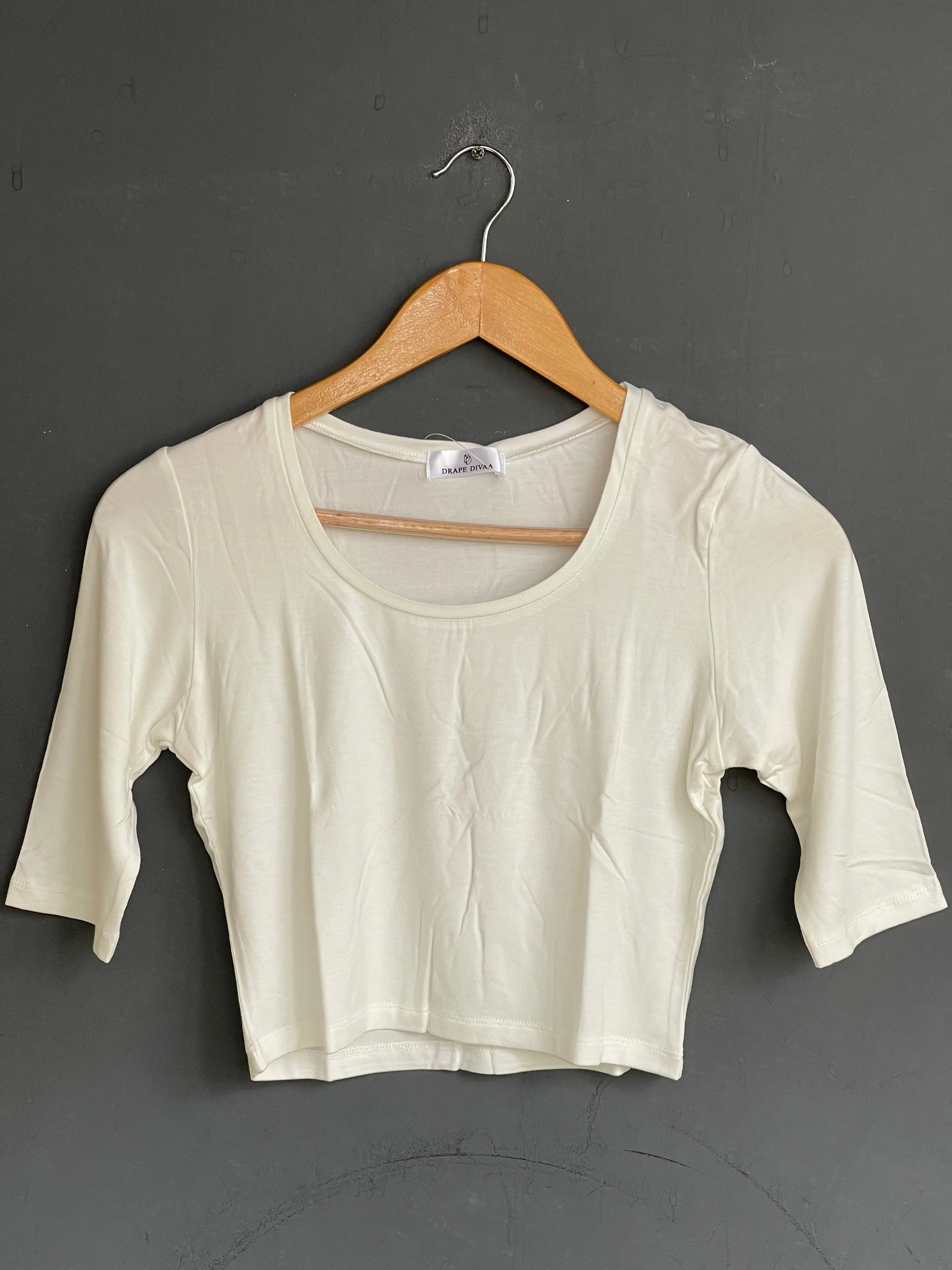 Stretchable elbow sleeves free size plain blouse