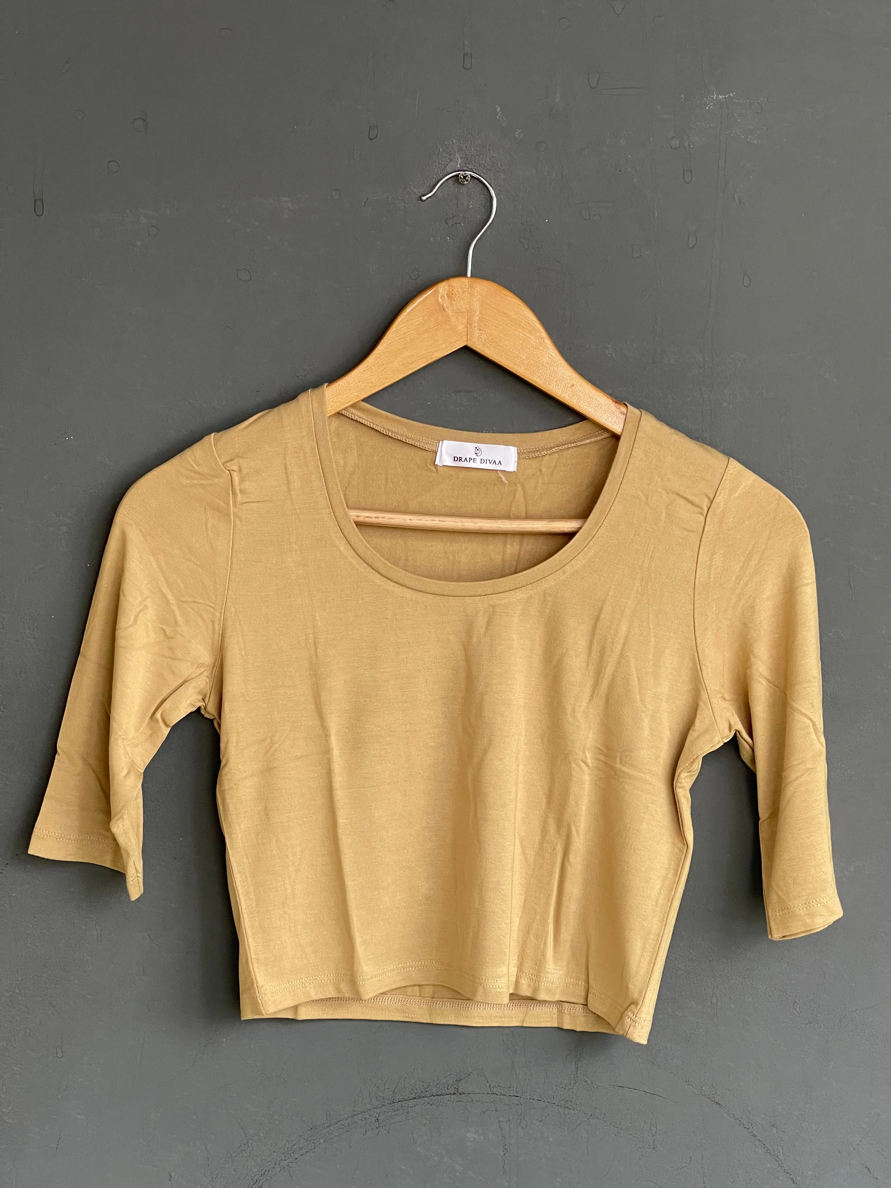 Stretchable elbow sleeves free size plain blouse