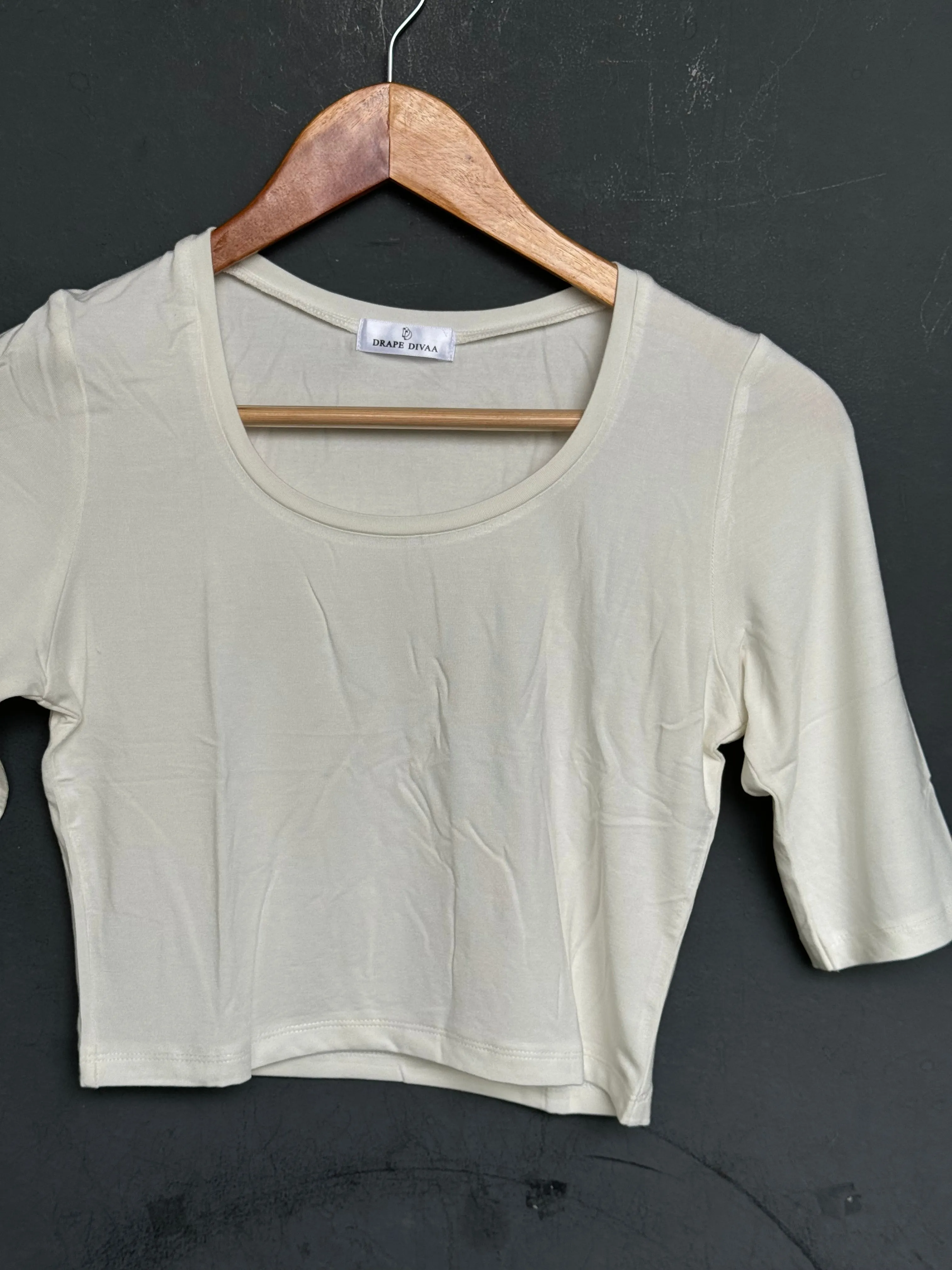 Stretchable elbow sleeves free size plain blouse