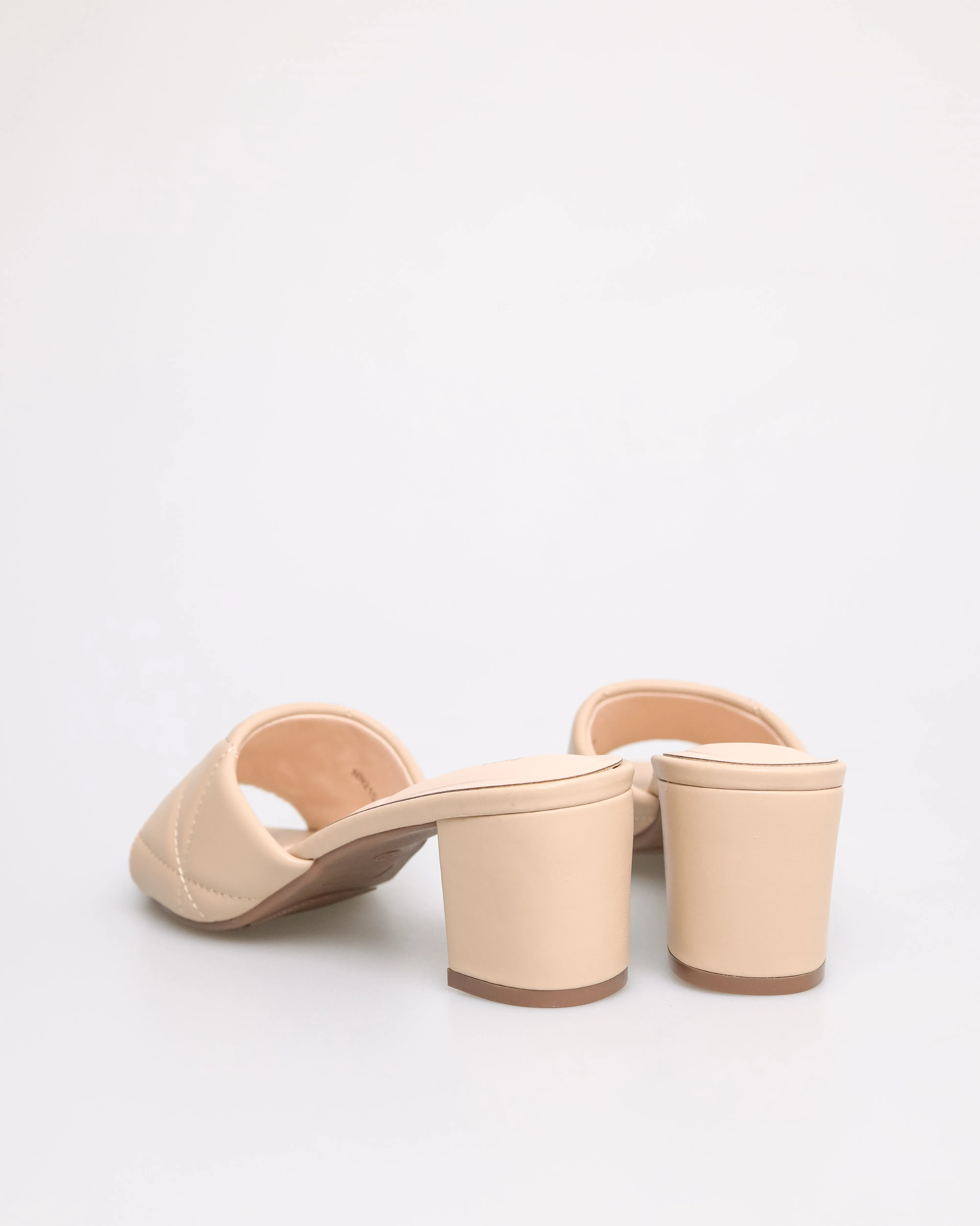 Tomaz NN210 Ladies Quilted Leather Block Heels (Beige)