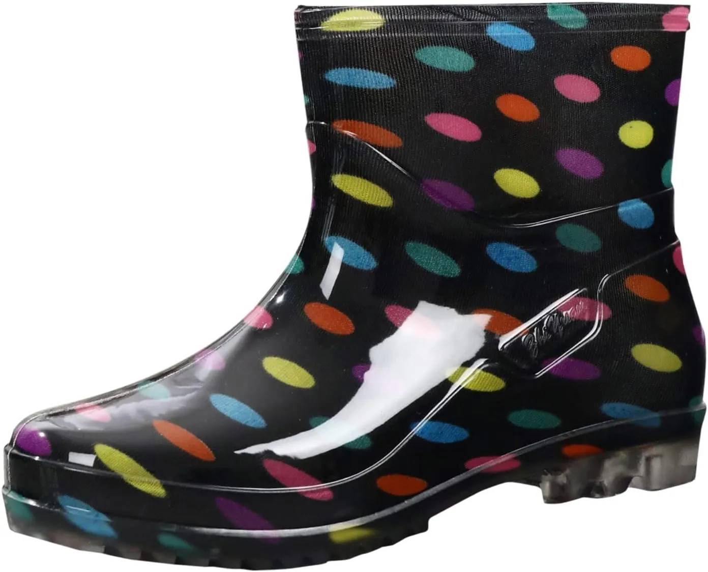 Women's Short Rain Boots Waterproof Slip On Ankle Chelsea Booties Cute Printed Rubber Outdoor Garden Shoes Rain Shoes