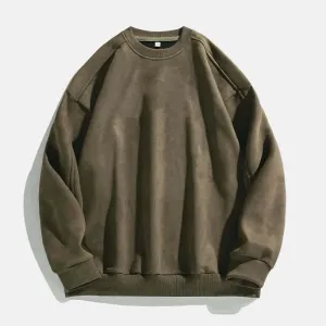 Women's Suede Relaxed Fit Sweatshirt